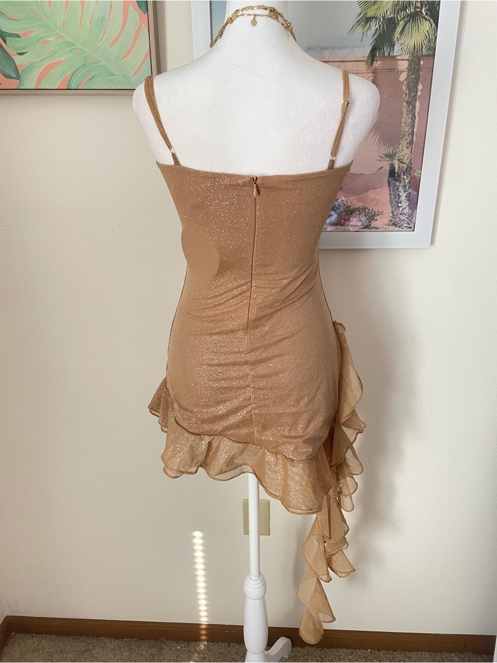 Babyboo Dixie Gold Sparkle Glitter Mini Dress in Small New *NO GLOVES* - Picture 6 of 6
